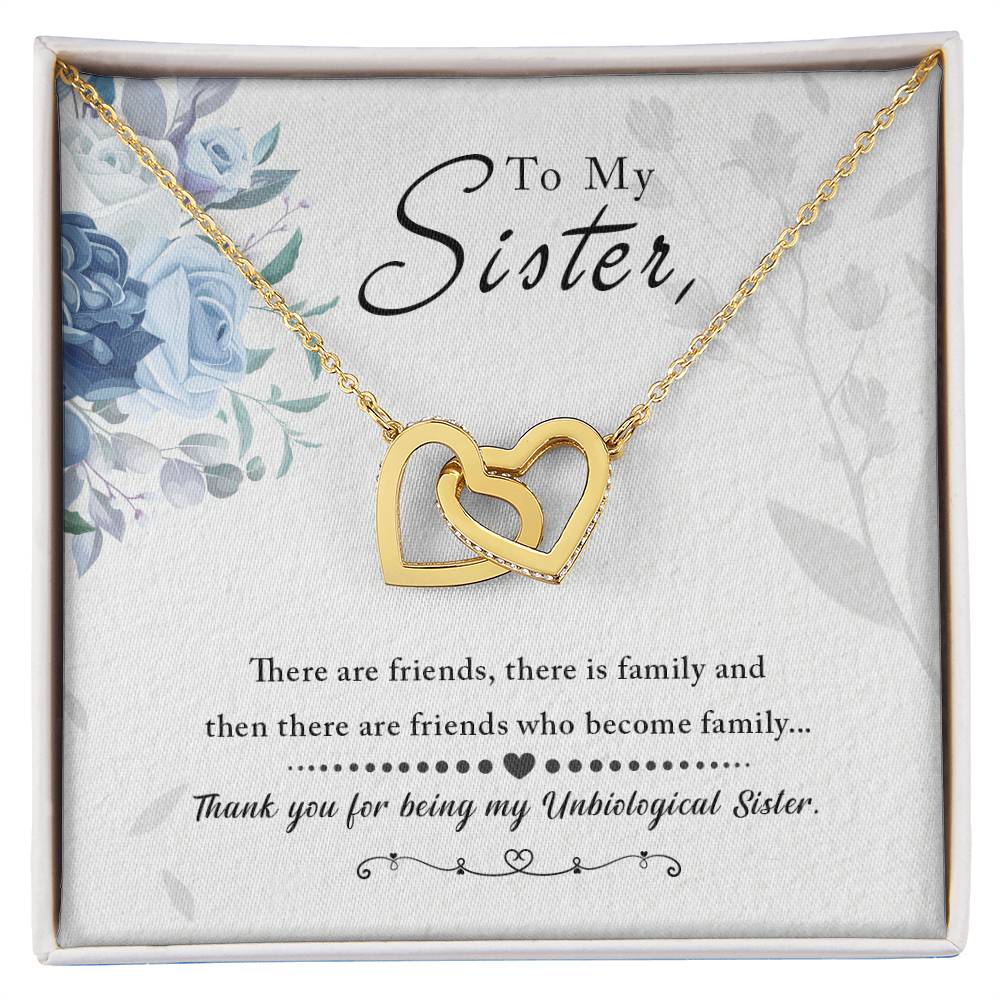 To My Sister - Interlocking Hearts Necklace